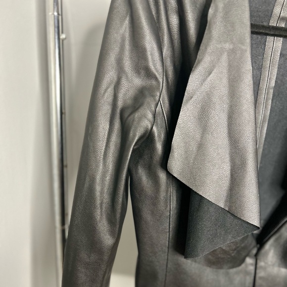 Zara Basics Waterfall Collared Vegan Leather Jacket - Picture 6 of 8